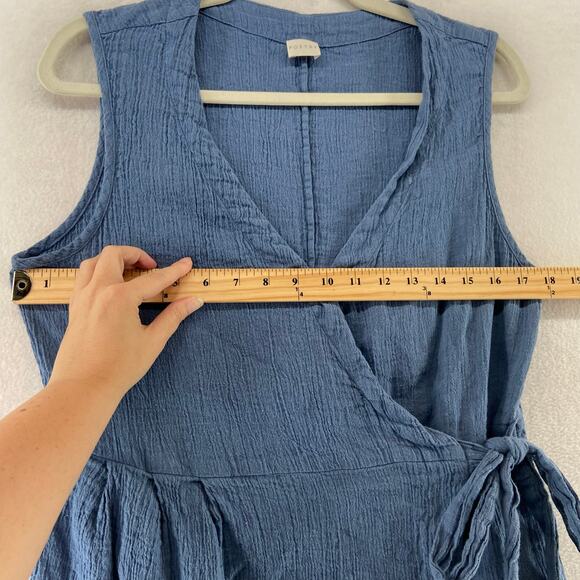 Poetry Blue Linen Blend Dress Size 10 - Picture 5 of 5